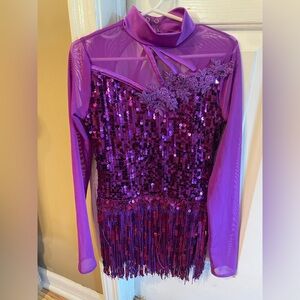 Weissman Purple and Cream Sequin Outfit size MC see picture for measurements